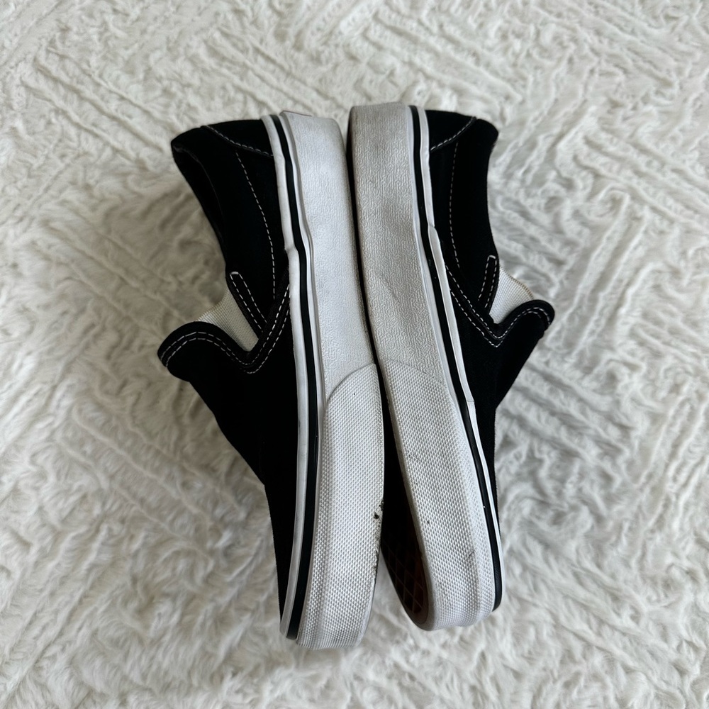 VANS Off The Wall Mens 3.5 Womens 5 Black Slip On Low Skate Shoes Sneakers - Picture 5 of 10